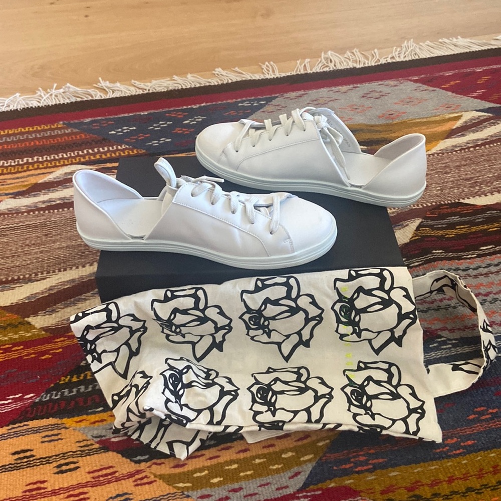 Freda Salvador EDA D’Orsay white leather sneaker size 7.5 Excellent condition